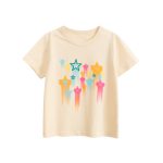 Summer Girls’ Colorful Stars Printed T-shirt in European and American Style - Image 9
