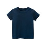 Baby Kids No Pattern Solid Color Short-Sleeved Tops In Summer Outfit Wearing - Image 19