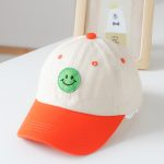Baby Smiley Embroidered Pattern Color Matching Design Sunshade Peaked Hats - Image 8