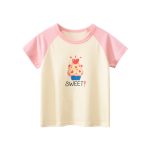 Adorable Cartoon Print Girls’ Patchwork T-Shirt For Summer - Image 8
