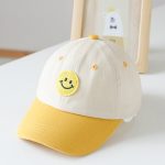 Baby Smiley Embroidered Pattern Color Matching Design Sunshade Peaked Hats - Image 10