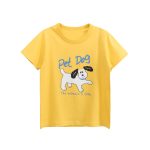 Summer Girls’ Puppy Cartoon and Letters Print T-shirt in European and American Style - Image 8