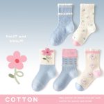 Autumn Arrival Baby Girls Breathable Cute Pattern Socks 1 Lot=5-Pair Set - Image 12