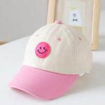 Baby Smiley Embroidered Pattern Color Matching Design Sunshade Peaked Hats - Image 9