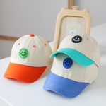 Baby Smiley Embroidered Pattern Color Matching Design Sunshade Peaked Hats