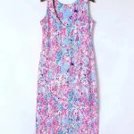 Purple Abstract Floral Print Sleeveless Maxi Dress