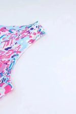 Purple Abstract Floral Print Sleeveless Maxi Dress - Image 4