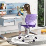NNECW Adjustable Mid Back Children Study Chair with Adjustable Height for Office-Purple