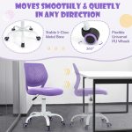 NNECW Adjustable Mid Back Children Study Chair with Adjustable Height for Office-Purple - Image 3
