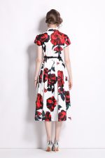 Romantic Rose Lapel Collar Shirt Dress - Image 4