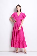 Samantha Lace Cut Out Ruffle Sleeve Maxi Dress - Image 6