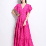 Samantha Lace Cut Out Ruffle Sleeve Maxi Dress