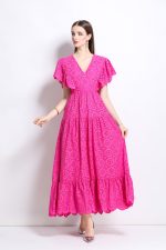 Samantha Lace Cut Out Ruffle Sleeve Maxi Dress - Image 2