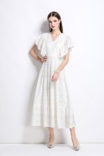Samantha Lace Cut Out Ruffle Sleeve Maxi Dress - Image 5