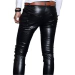 Men’s Skin Tight Leather Motorcycle Pants - Image 3