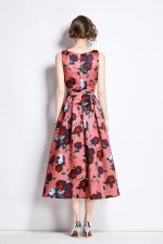 Sleeveless High Waisted Structured Cut A Line Dress - Image 4