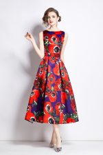 Sleeveless High Waisted Structured Cut A Line Dress - Image 21