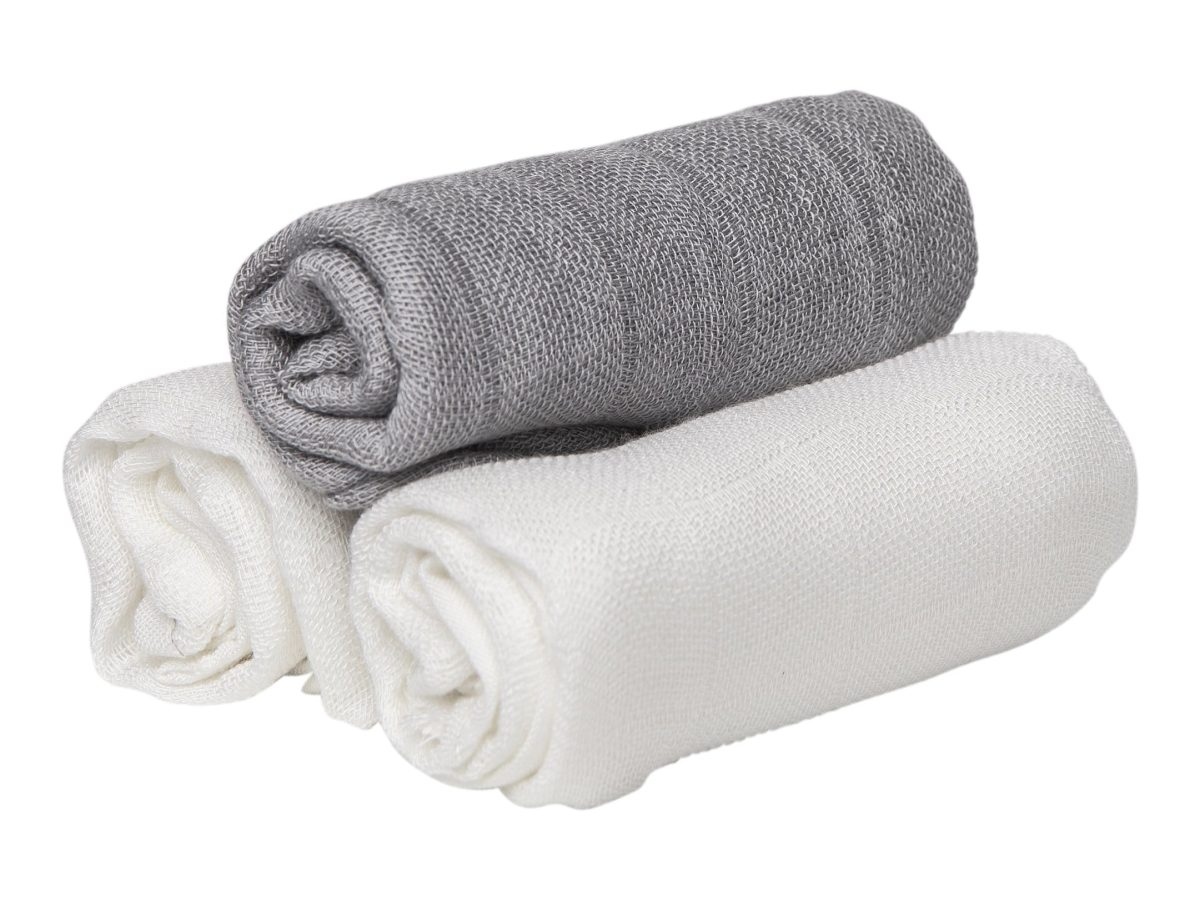 Muslin Squares Grey / White - Image 3