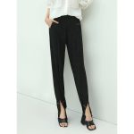 Stylish Black Pants with Front Ankle Slits - Image 7