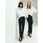 Stylish Black Pants with Front Ankle Slits - Image 2