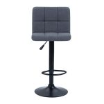 2 krzesła barowe z siedziskiem z tkaniny w kilku kolorach, ciemny szary - Image 4