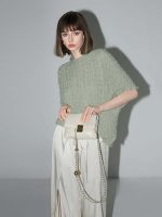 Textured Pleated Knit Batwing Top - Image 2