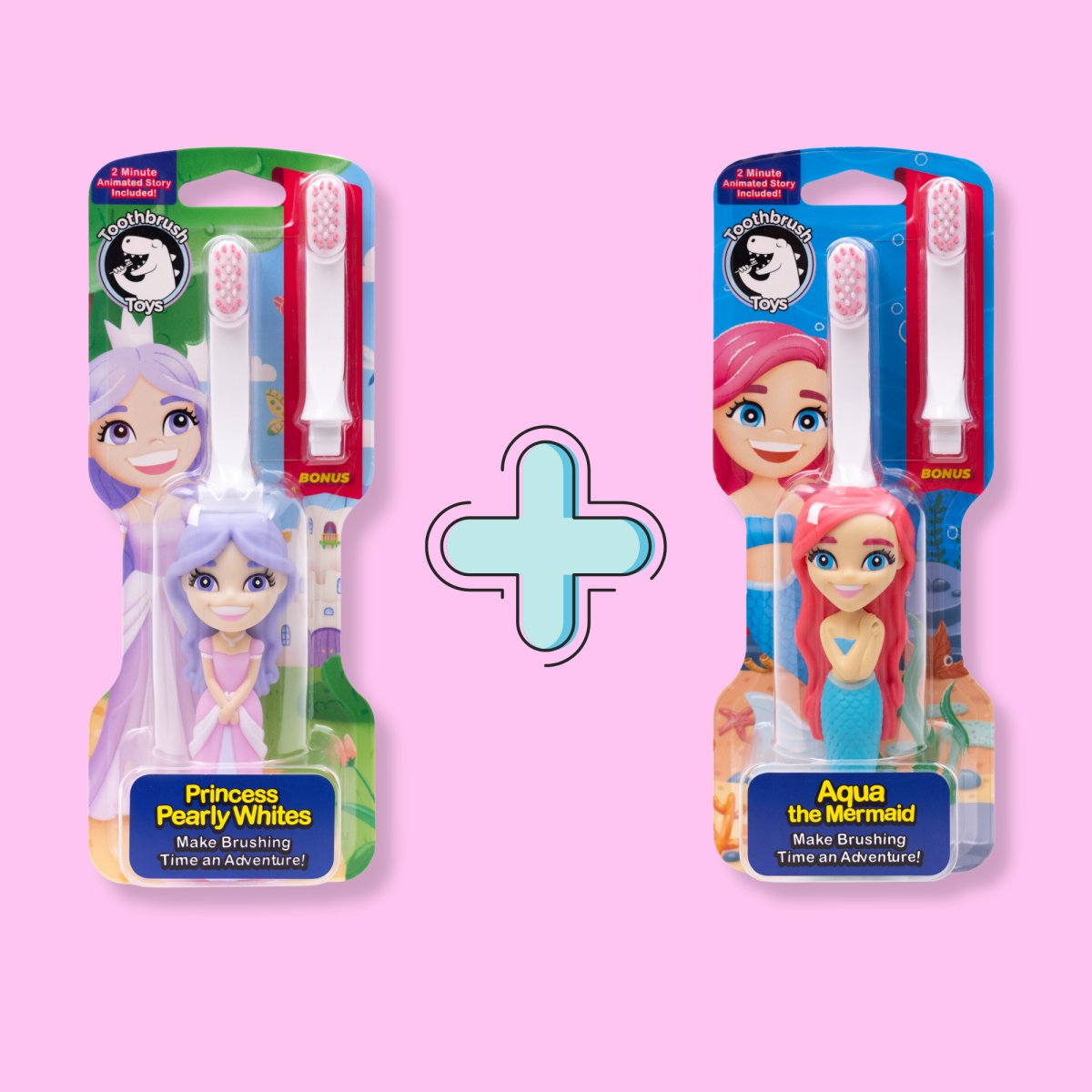 Toothbrush Toys Mermaid and Princess Toothbrush Set for Kids - Image 1
