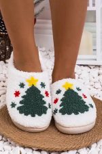 White Christmas Deer Home Indoor Plush Slippers - Image 14