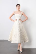 White Jacquard Square Neck Balletcore Wedding Dress - Image 5