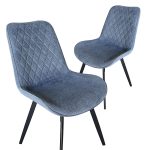 Jedálenská stolička Zoe, 2 kusy, oceľovo modrá